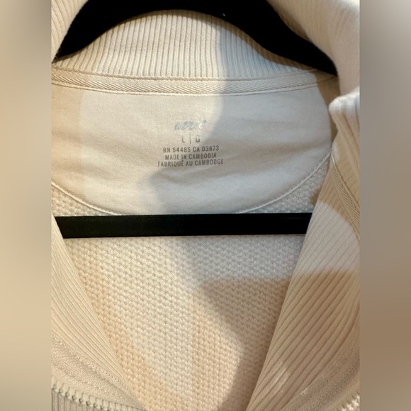 NWT Aerie Dream Sherpa Quarter Zip Sweatshirt - Large - Ivory White - Picture 6 of 7